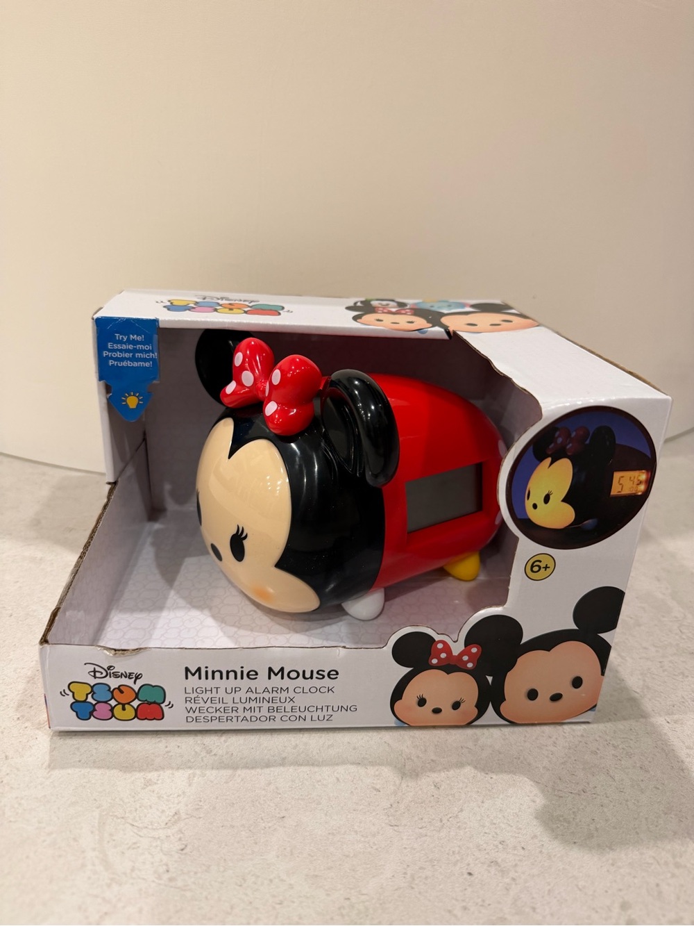 Disney Minnie Mouse Red and Black Tsum Tsum Light-Up Alarm Clock